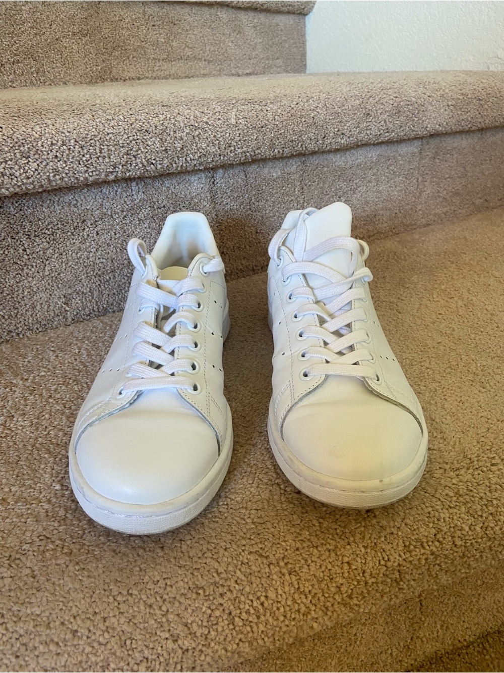 adidas White Low-Top Leather Sneakers